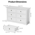 IDEALSOUL Black Dresser, 6 Drawer Dresser for Bedroom, Retro Wood Storage Cabinet for Living Room