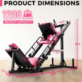 Ritfit Leg Press Hack Squat Machine, Professional Adjustable Leg Press Machine for Home Gym with Linear Bearing, Specialty Hack Squat Machine for Full Lower Body Workout with Weight Storage, Pink