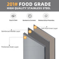 AECOJOY Stainless Steel Kitchen Cabinets, 57"x19.7" Commercial Worktable with Extend Panel & Adjustable Shelf