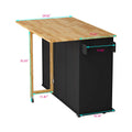 Movable Kitchen Island Cart with 2 Door Cabinet, 2 Drawers and Drop Leaf Top, Island Table with Spice Rack, Towel Holder, Wine Rack and Wheels, Kitchen Storage Cabinet, White