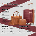 Joyway 3 - Piece Carry - on Luggage Set with Swivel TSA Lock and Leather Carry Bag