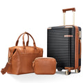 Joyway 3 - Piece Carry - on Luggage Set with Swivel TSA Lock and Leather Carry Bag