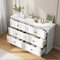 IDEALSOUL Black Dresser, 6 Drawer Dresser for Bedroom, Retro Wood Storage Cabinet for Living Room