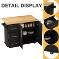 Movable Kitchen Island Cart with 2 Door Cabinet, 2 Drawers and Drop Leaf Top, Island Table with Spice Rack, Towel Holder, Wine Rack and Wheels, Kitchen Storage Cabinet, White