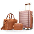 Joyway 3 - Piece Carry - on Luggage Set with Swivel TSA Lock and Leather Carry Bag