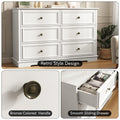 IDEALSOUL Black Dresser, 6 Drawer Dresser for Bedroom, Retro Wood Storage Cabinet for Living Room