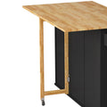 Movable Kitchen Island Cart with 2 Door Cabinet, 2 Drawers and Drop Leaf Top, Island Table with Spice Rack, Towel Holder, Wine Rack and Wheels, Kitchen Storage Cabinet, White
