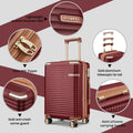Joyway 3 - Piece Carry - on Luggage Set with Swivel TSA Lock and Leather Carry Bag