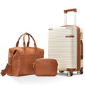 Joyway 3 - Piece Carry - on Luggage Set with Swivel TSA Lock and Leather Carry Bag