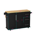 Movable Kitchen Island Cart with 2 Door Cabinet, 2 Drawers and Drop Leaf Top, Island Table with Spice Rack, Towel Holder, Wine Rack and Wheels, Kitchen Storage Cabinet, White